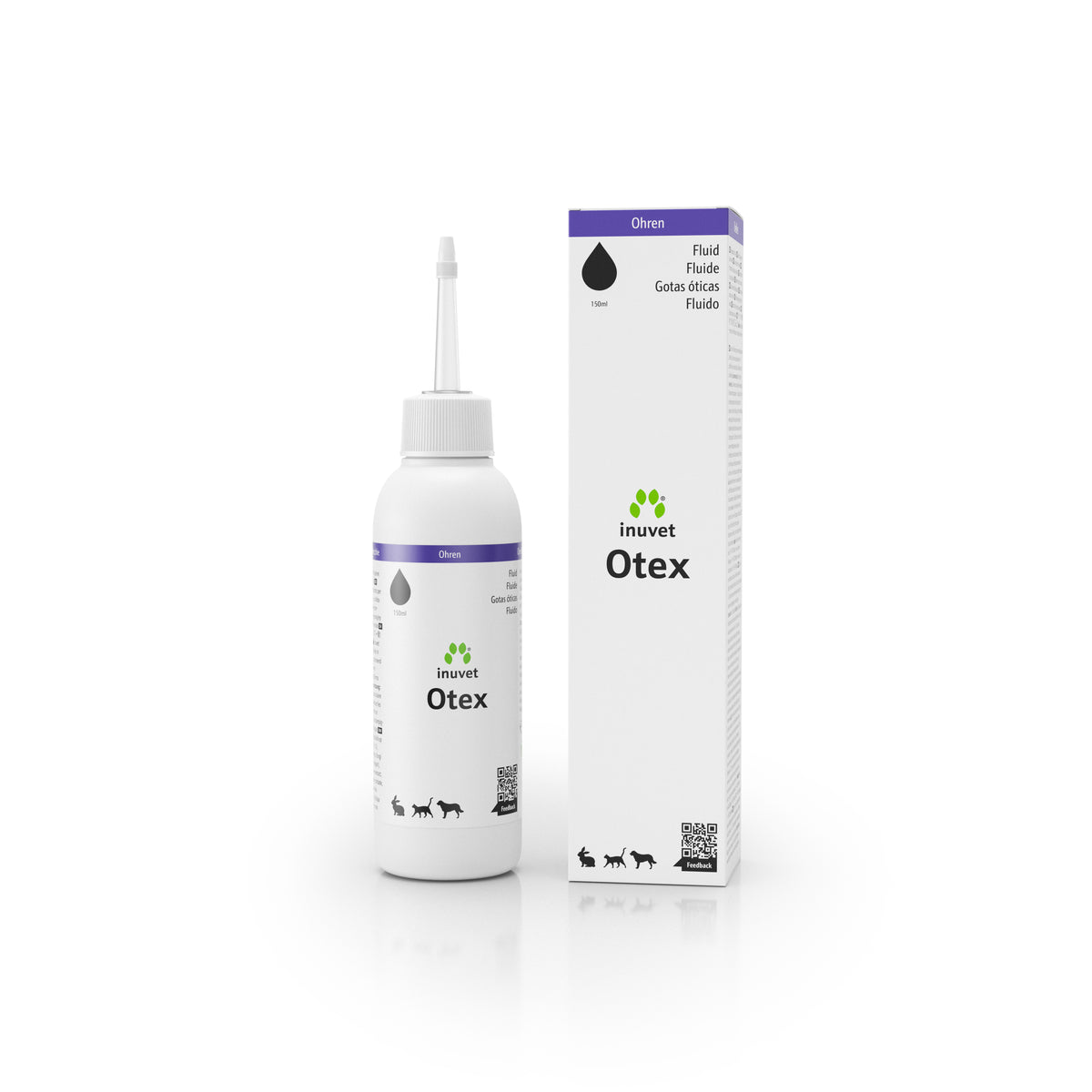 Otex Fluid 150ml for gentle ear cleaning and soothing irritated skin.