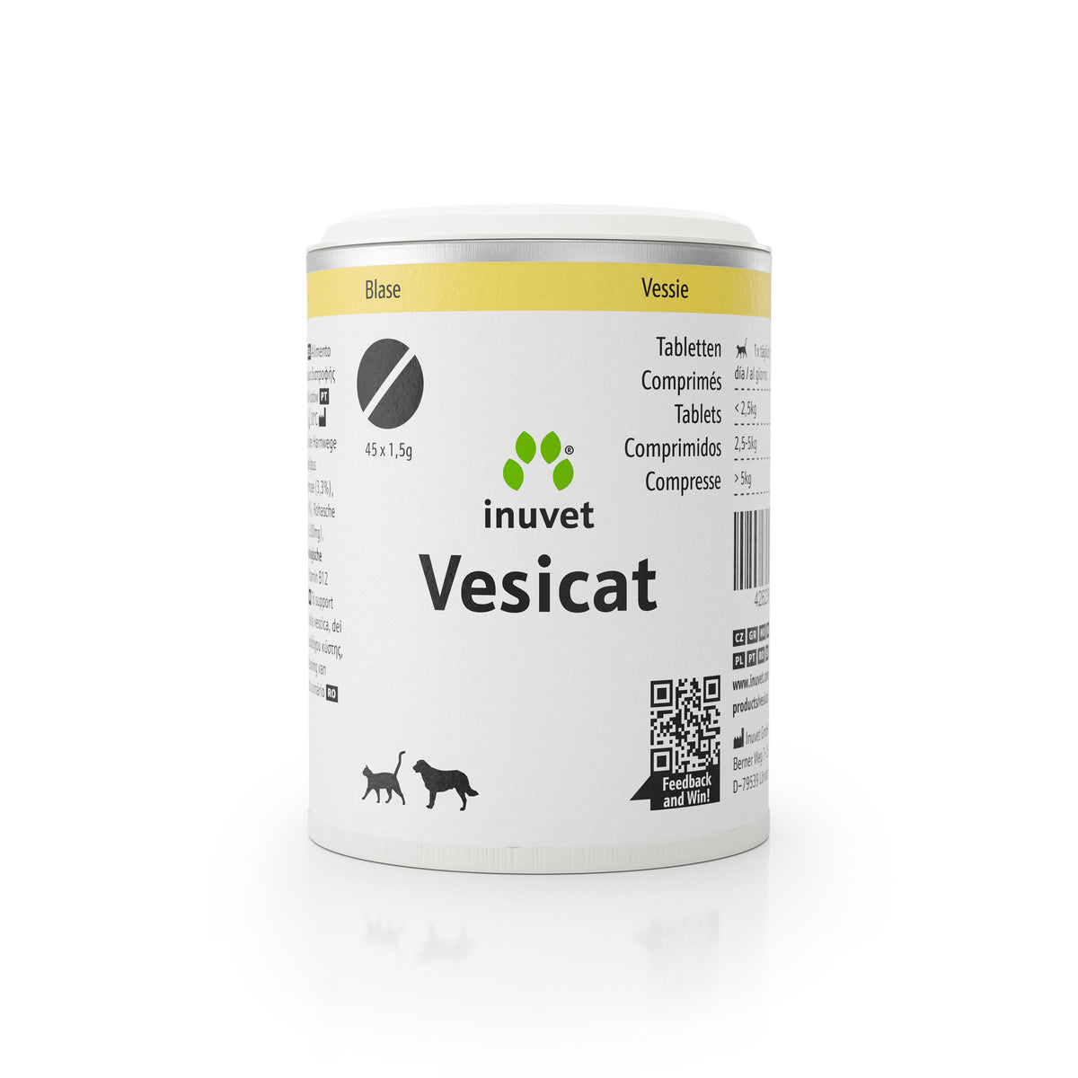Vesicat tabletten, 45 Stück, Pulver Variante 50g, veterinärmedizinisches Produkt.